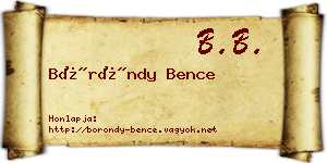 Böröndy Bence névjegykártya