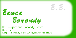 bence borondy business card